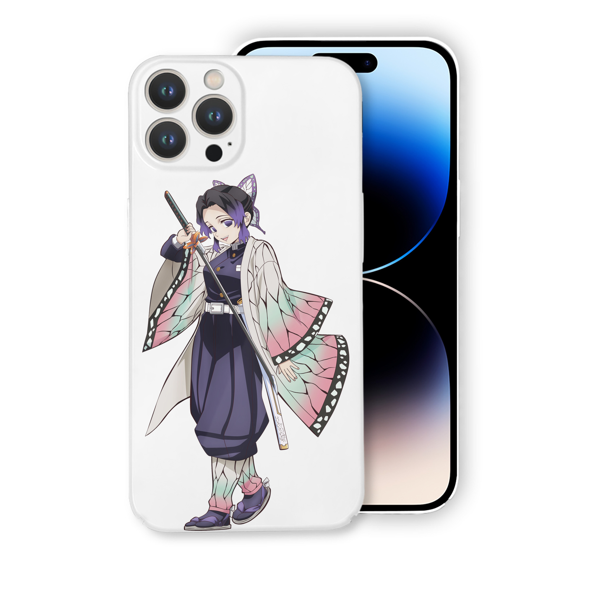 （画像用） 鬼滅の刃（きめつのやいば）蟲柱-胡蝶 しのぶ／こちょう しのぶ Kochou Shinobu 【iPhone 14シリーズ対応】ハードケース